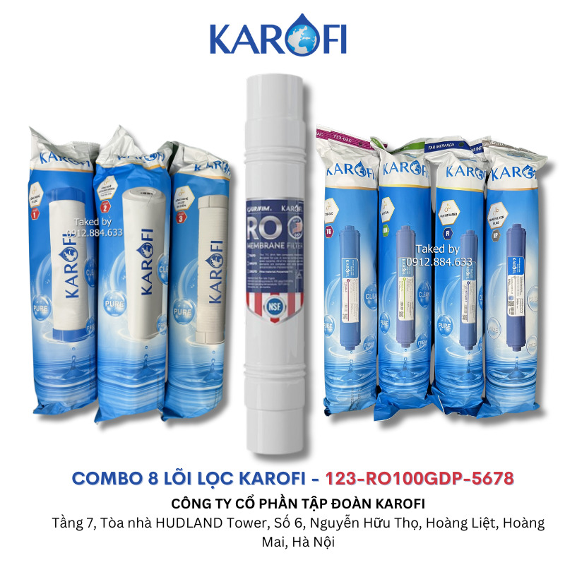 Bộ 8 lõi lọc nước Karofi cho các máy KS80 - Hàng chính hãng