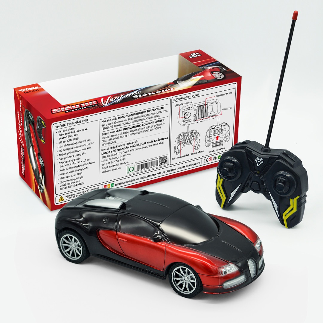 Đồ Chơi Duka: Siêu xe Điều Khiển Từ Xa - Veyron Siêu Sao (Màu Đỏ - DK81205)