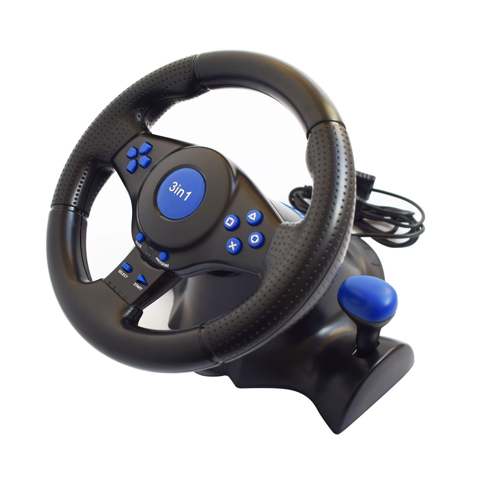 Gaming Wheel Controller Simulator for PS3 PC Game, with Accelerating And Braking Control for Realistic Driving Action