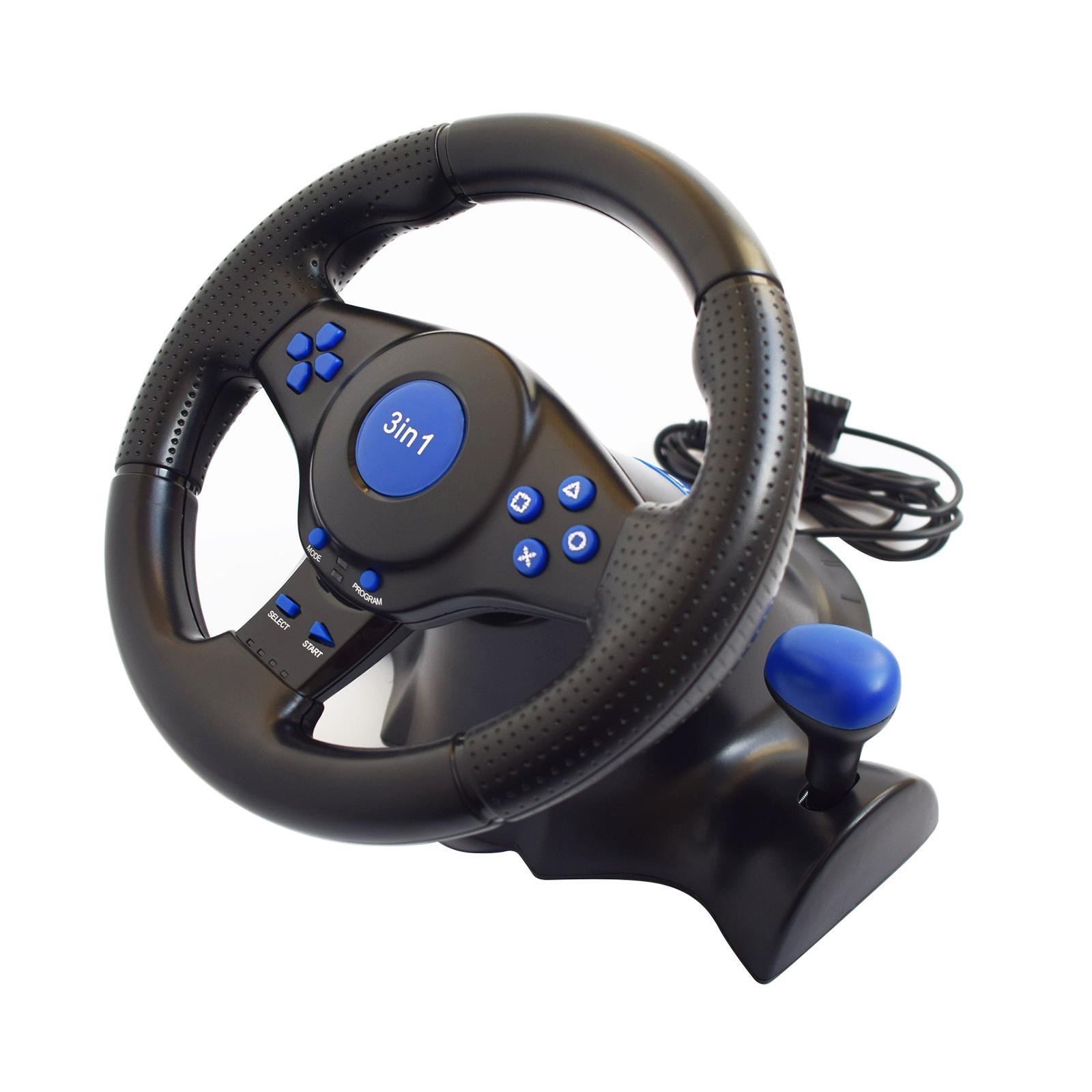 Driving Game Racing Steering Wheel & Brake Pedals Kit for   PC Game