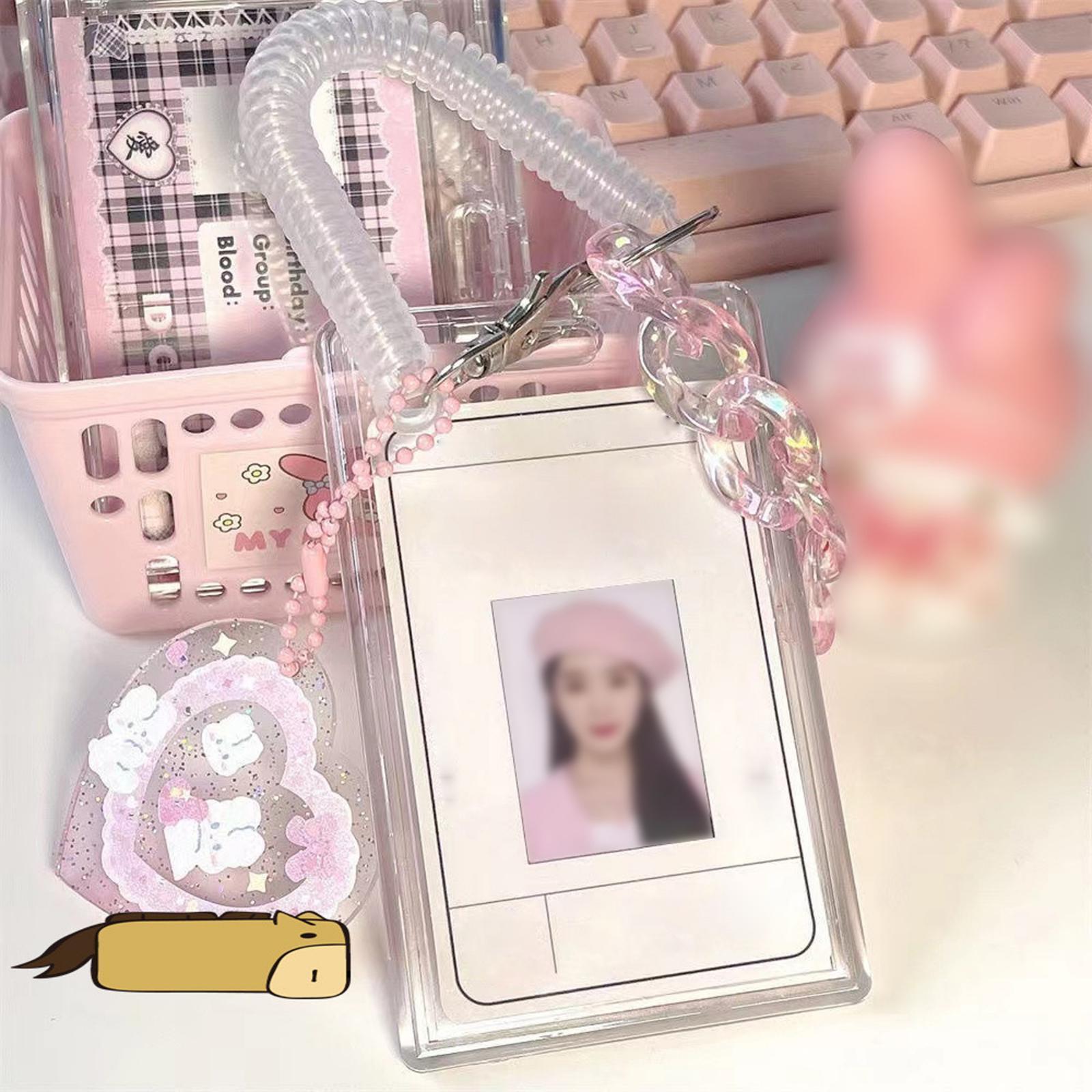 Acrylic Photocard Holder ID Card Case Cover Photo Protector Cute Portable for Teachers