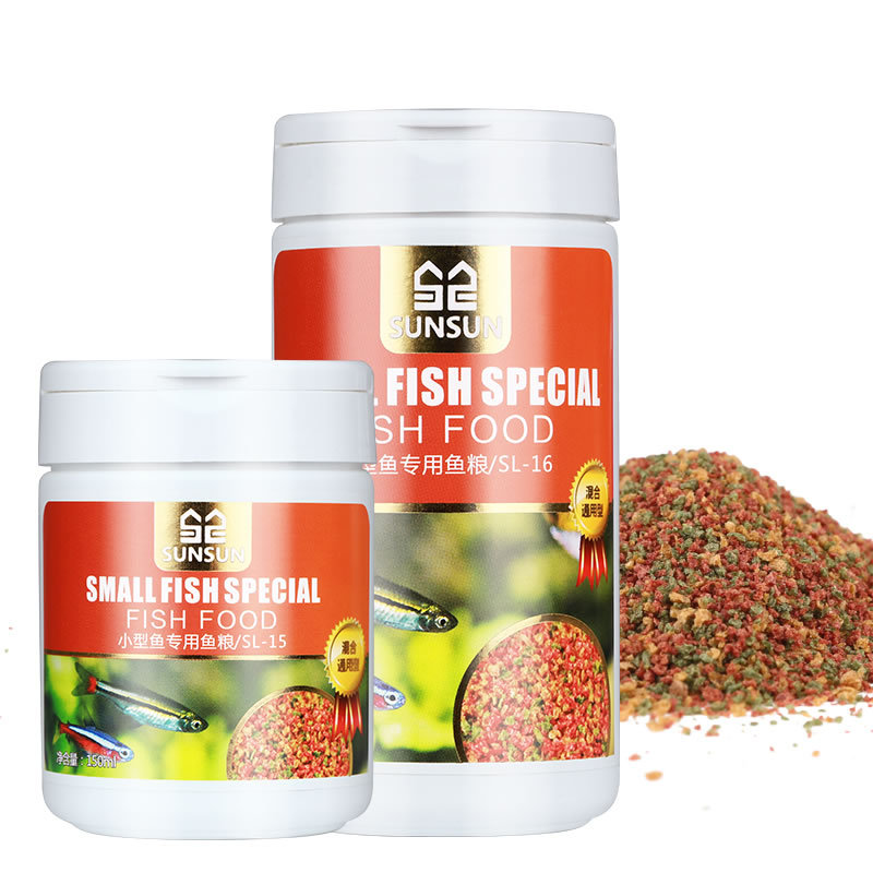 Thức ăn cám trộn cung cấp khoáng chất và vitamin dinh dưỡng cao cho cá bảy màu, Guppy, cá thủy sinh size nhỏ FISH FOOD SL-15 - giúp cá lớn nhanh lên mầu ánh kim