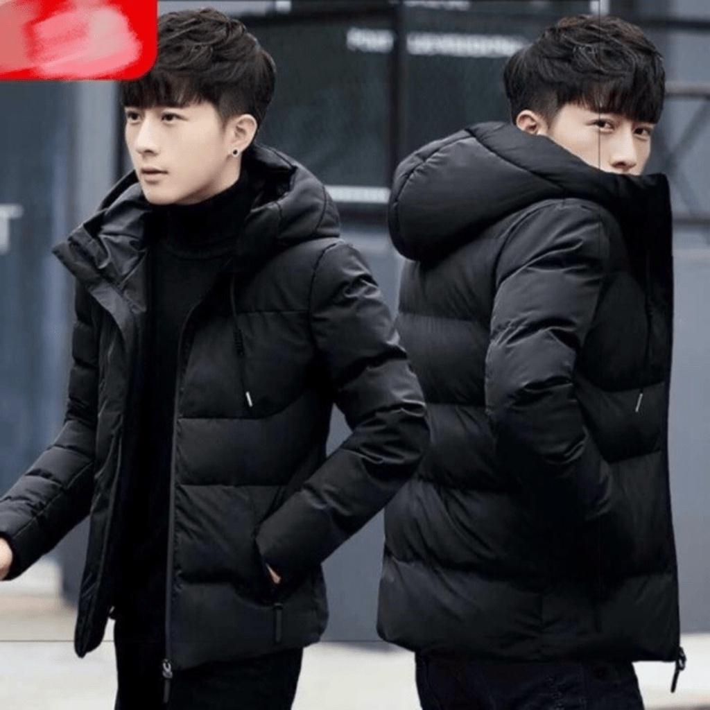Áo khoác phao nam có nón logo thêu cực đẹp thời trang nam ấm áp MIDU FASHION