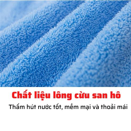 Khăn lau tay nhà bếp khăn đa năng lau bát chén đĩa chất liệu cotton mềm mịn siêu thấm nước có móc treo tường tiện lợi