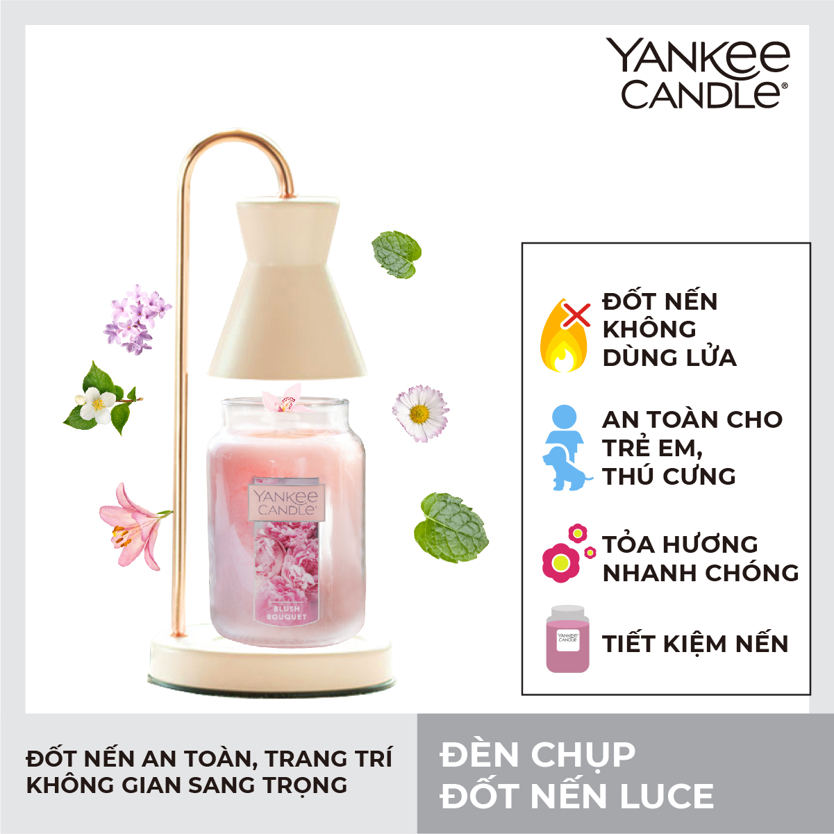 Đèn chụp đốt nến Yankee Candle - Beige Luce