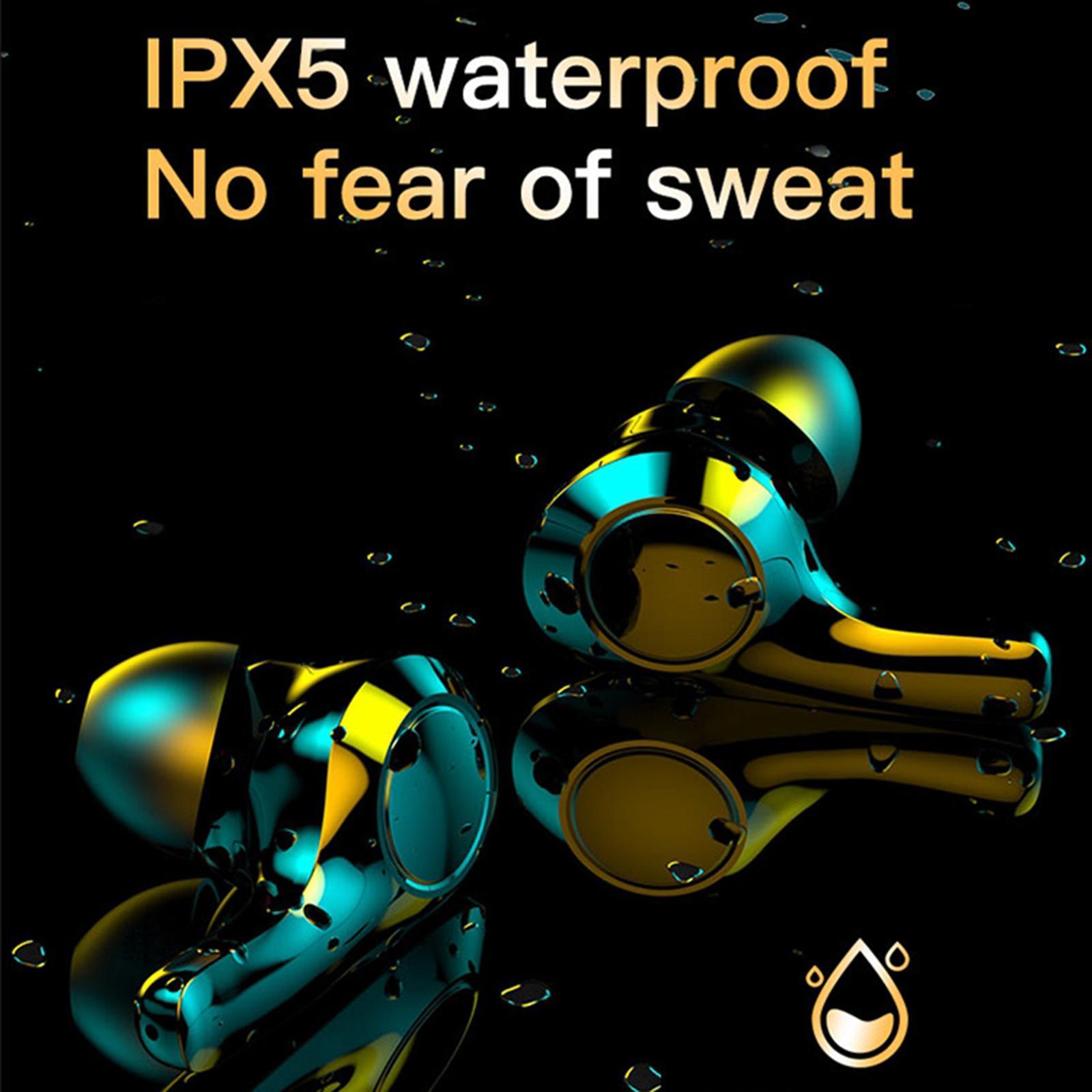 Sports Waterproof Bluetooth Earphones Earbuds Headsets Charging Box - Black