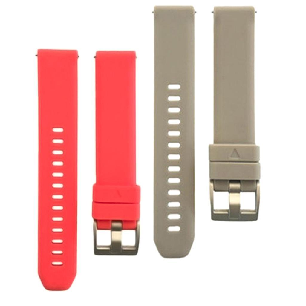 2 Pieces Watch Straps Silicone Quick Release Soft Rubber Replacement Watch Bands for Garmin Vivoactive 3/HR/ Forerunner 645