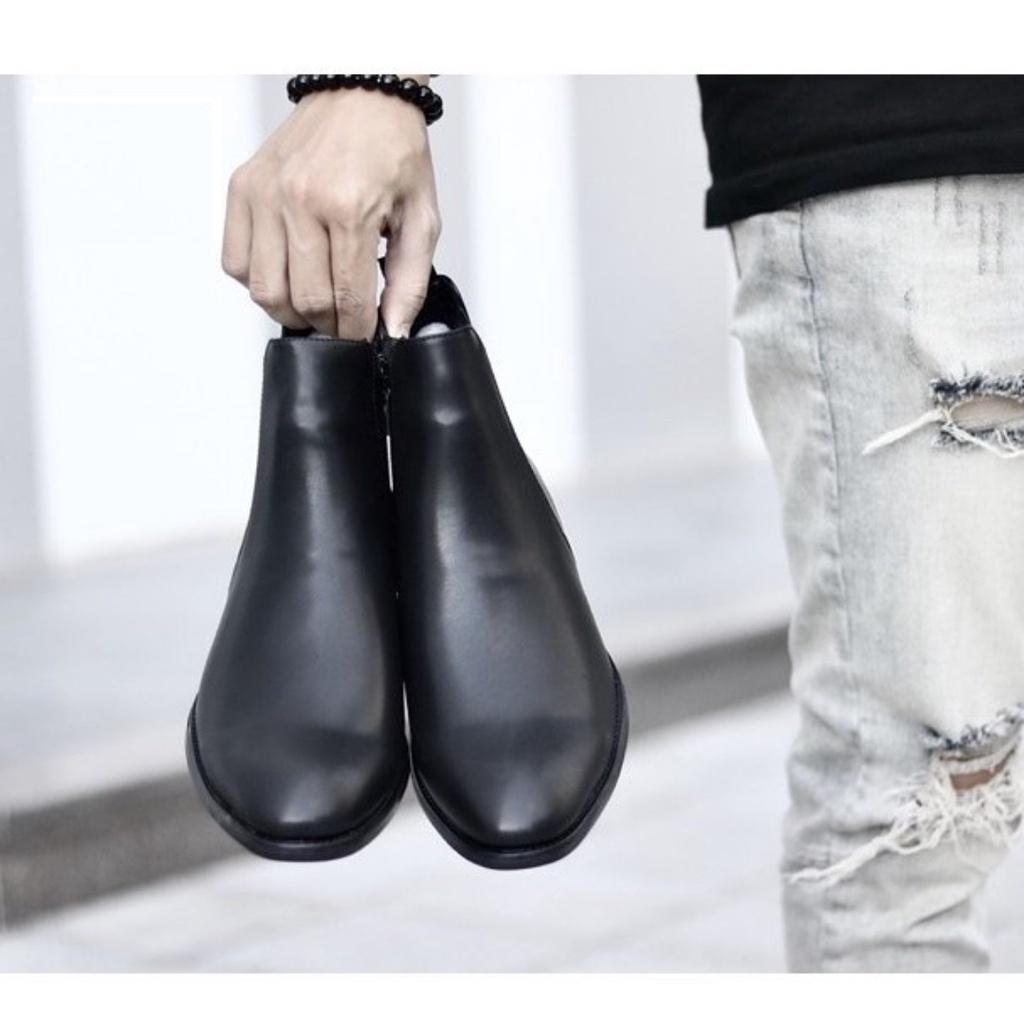 Giày Da Nam Chelsea Boot Cổ Cao Da PU Lịch Lãm, Sang Trọng Và Tăng Chiều Cao QB901