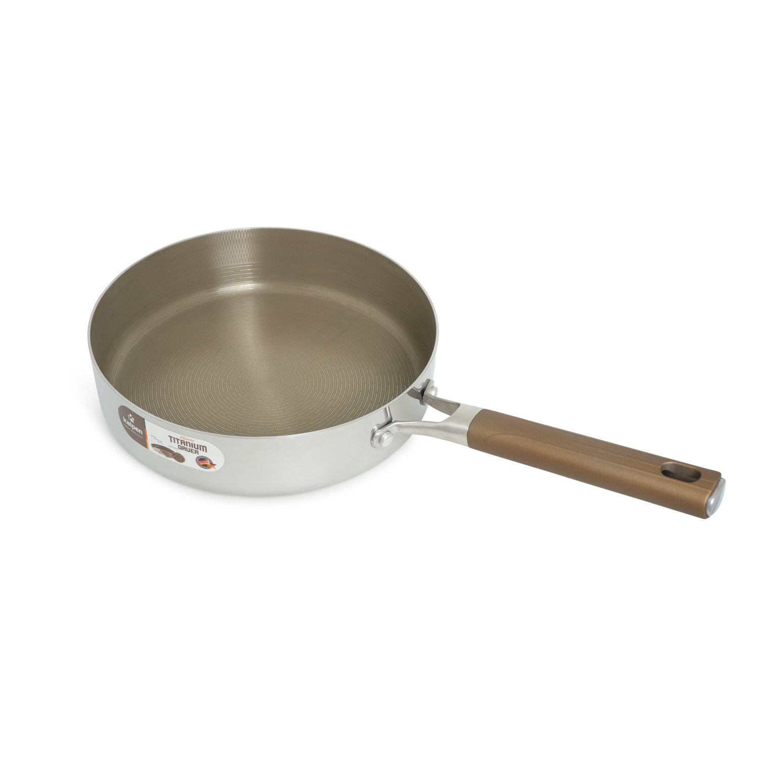 Chảo Inox 3 lớp liền khối chống dính Kalpen Nano Titanium Dauer chuản Đức - Hàng chính hãng
