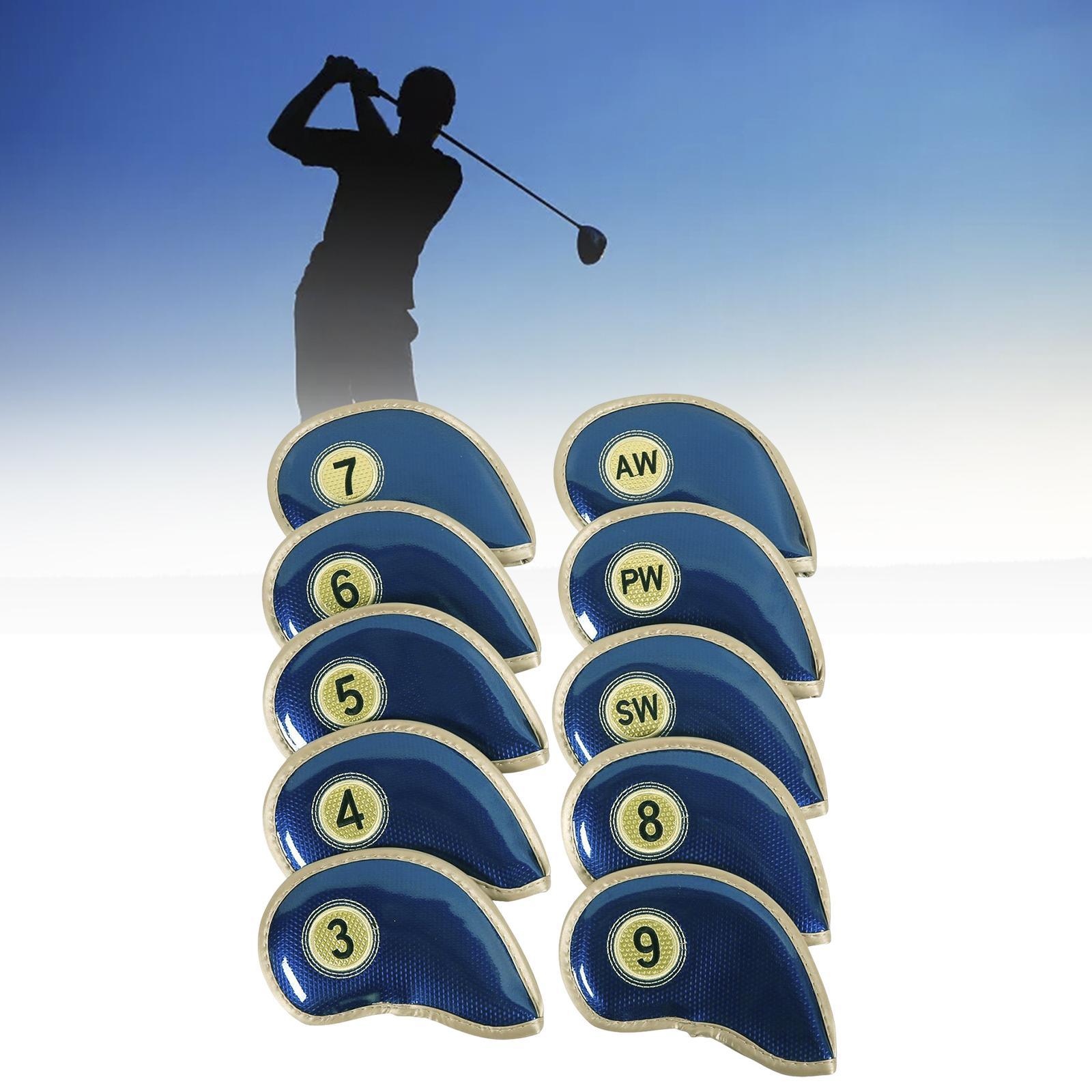 10x Golf Iron Headcover Golf Club Head Covers Protect Case Embroidery Number