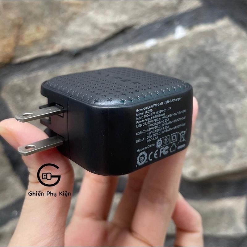 SẠC ĐA CỔNG PD/QC3.0 VÀ PPS HYPERJUICE 66W GAN CHARGER (2C1A) NHỎ NHẤT THẾ GIỚI – HJ265 - Hàng Chính Hãng