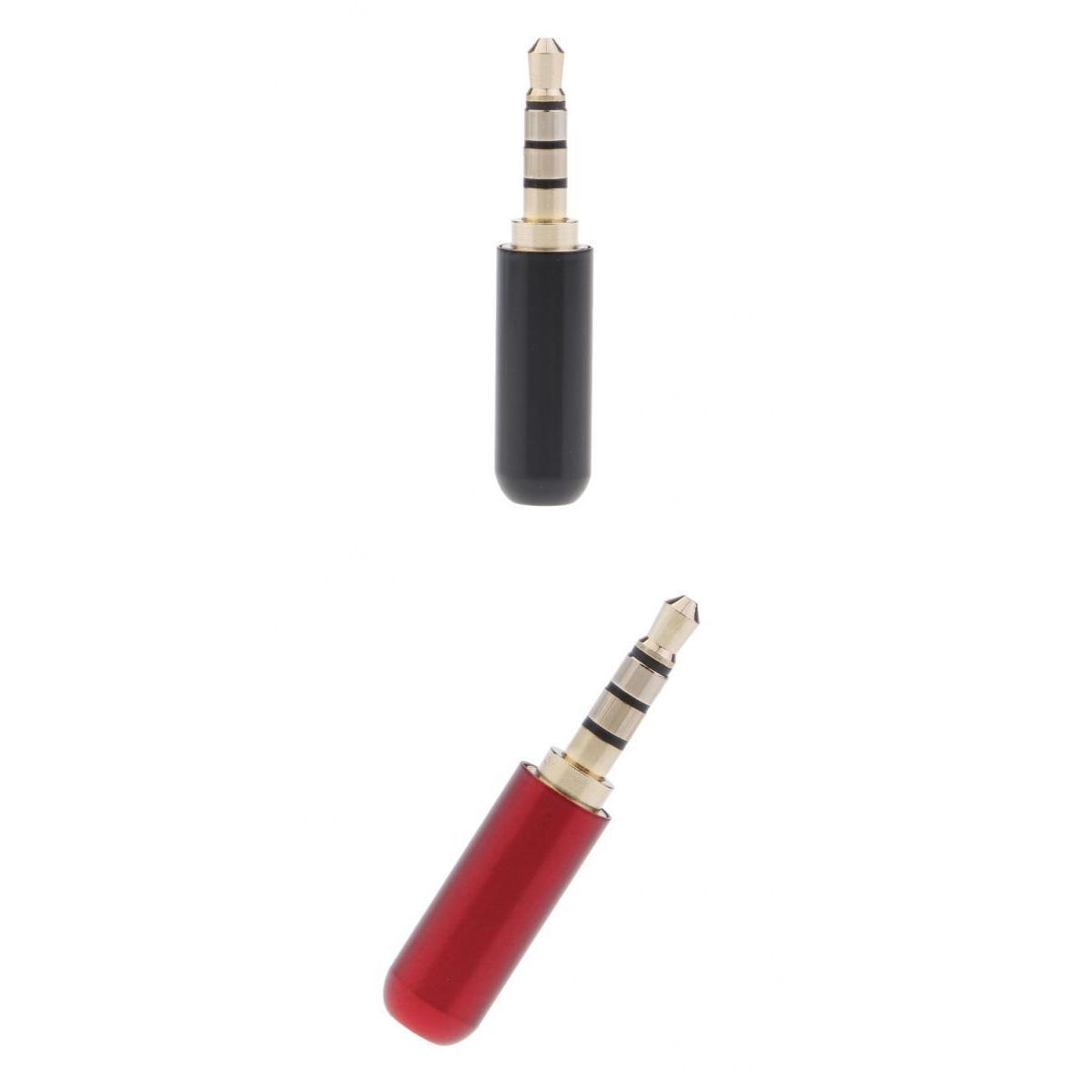 2x 3.5mm Male AUX Plug Jack Stereo Headphone Solder Audio Adapter