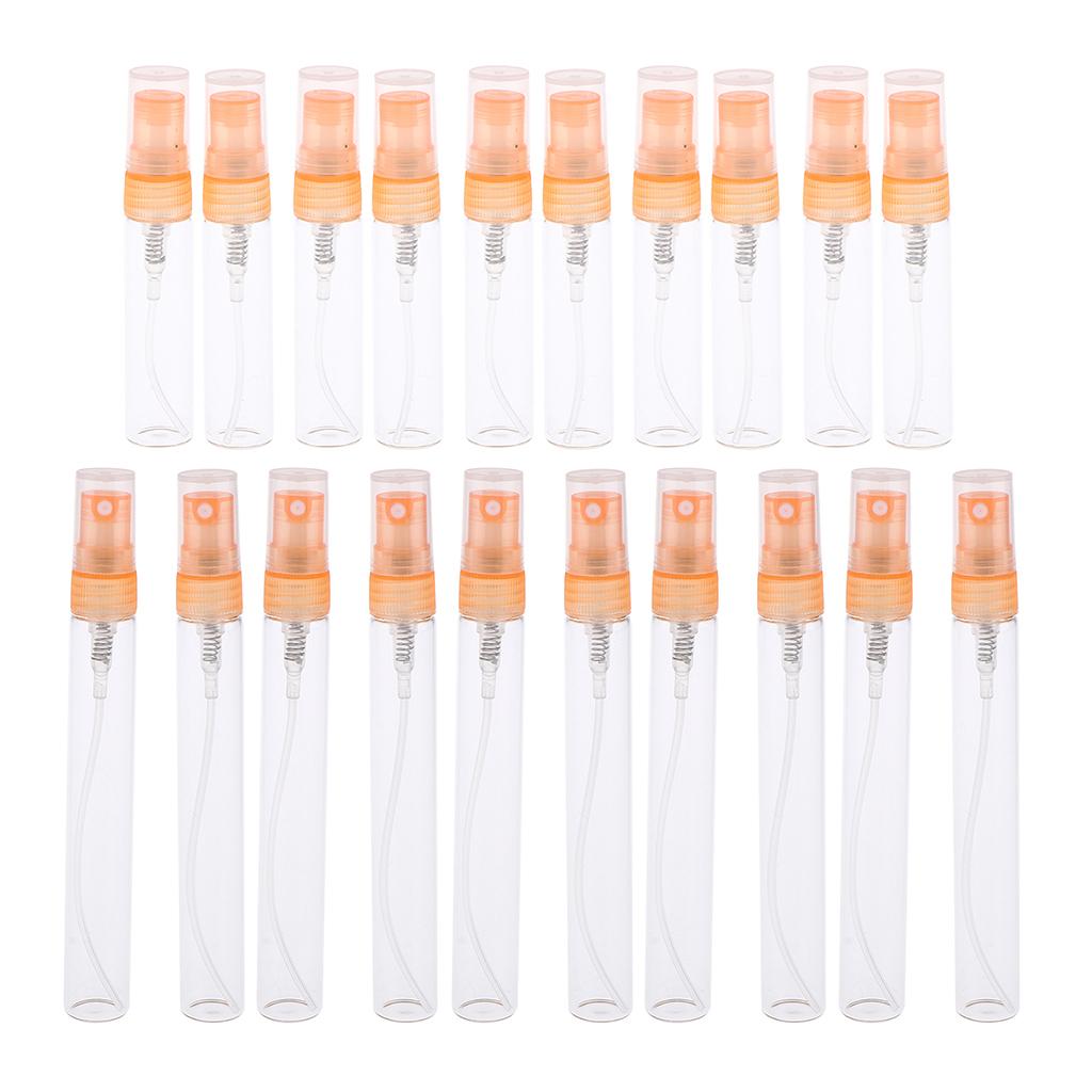 10x Empty 5/10mL Refillable Perfume Bottle Pump Spray Tube Glass Vials 5 ML