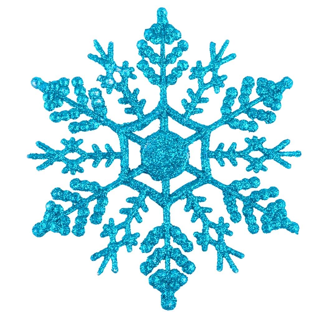 12Pcs New Glitter Snowflake Christmas Ornaments Xmas Tree Hanging Decoration HB