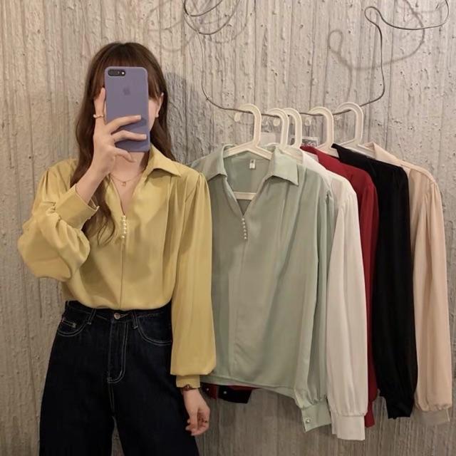 Áo sơ mi vải mềm nhẹ - Vải dày - hình chụp thật