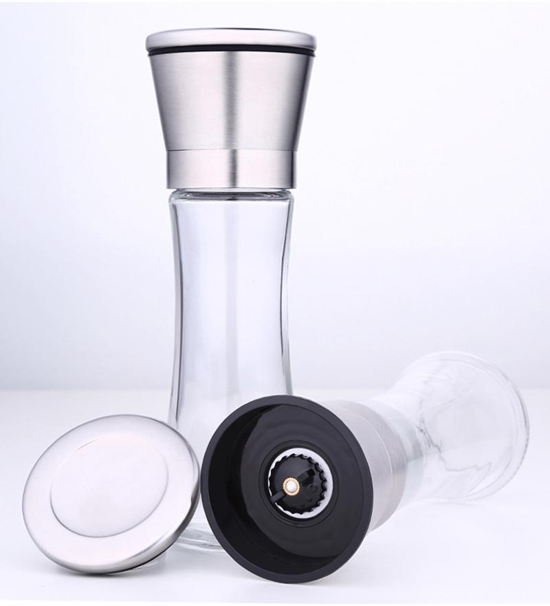 Muối Và Tiêu Bộ Máy Mài Có Chân Đế Thép Không Gỉ & Kính Có Thể Điều Chỉnh Bằng Tay Cối Xay Tiêu Nấu Ăn Nhà Bếp Dụng Cụ