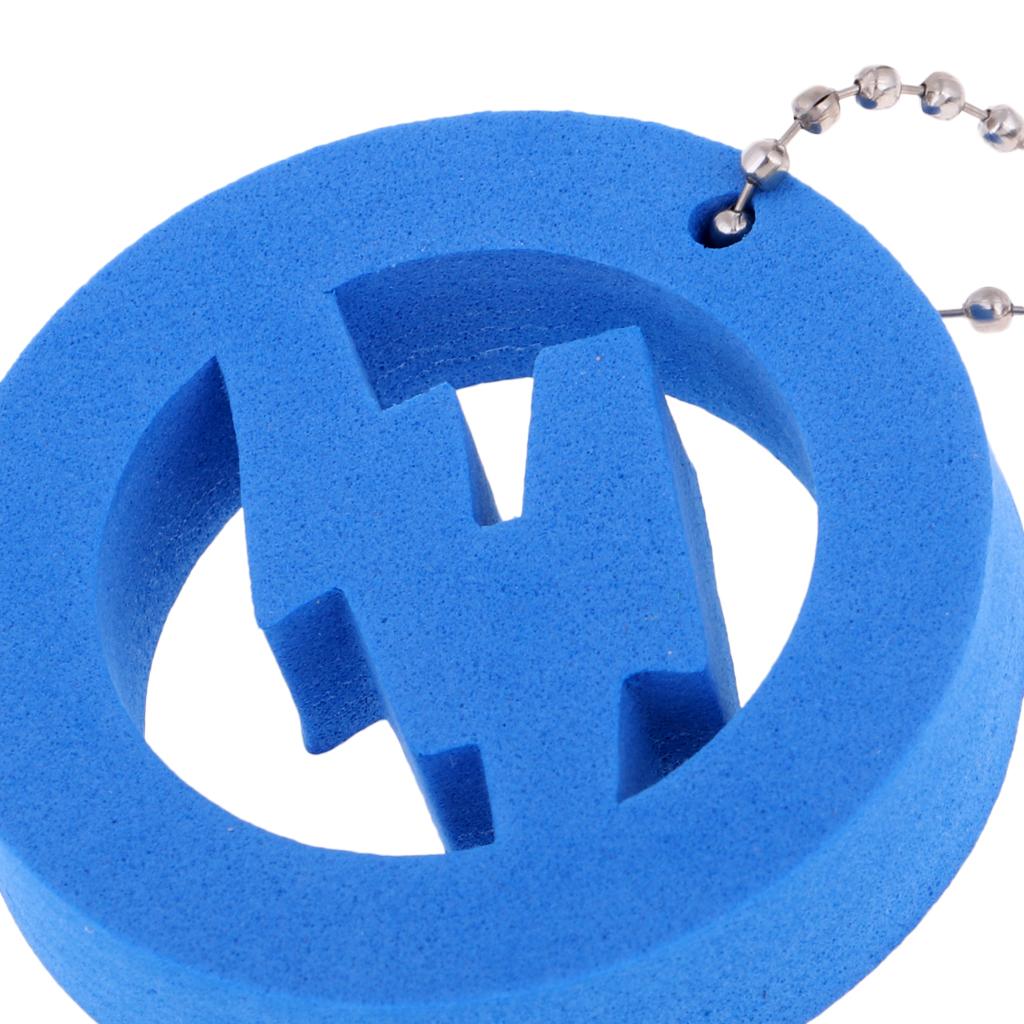 2x2 Pieces Round Buoy EVA Floating Keychain Keyring Water Key Float Blue