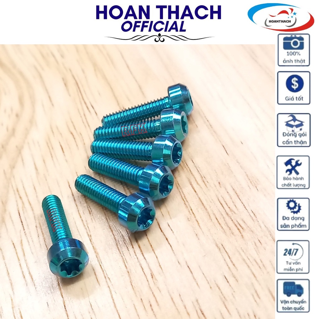 Ốc Gr5 Titan 4L15 Đầu Trụ Nắp Dầu Màu Xanh Lục Bảo Dùng cho nhiều dòng xe , SP012410 (giá 1 con)