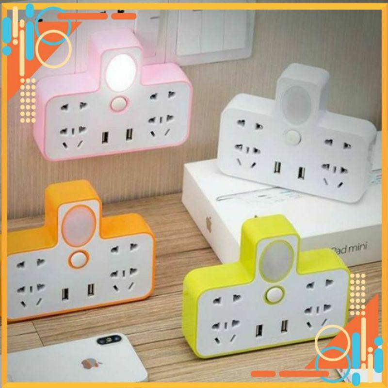 Ổ CẮM ĐIỆNỔ CẮM ĐIỆN 4 CỔNG 2 CỔNG USB KIÊM ĐÈN NGỦ ĐA NĂNG TIỆN DỤNG