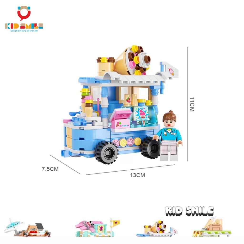 Xe đồ chơi , đồ chơi lắp ráp các loại xe bán đồ ăn 157 đến 189 chi tiết cho bé từ 5 tuổi trở lên - DOZKIDZ