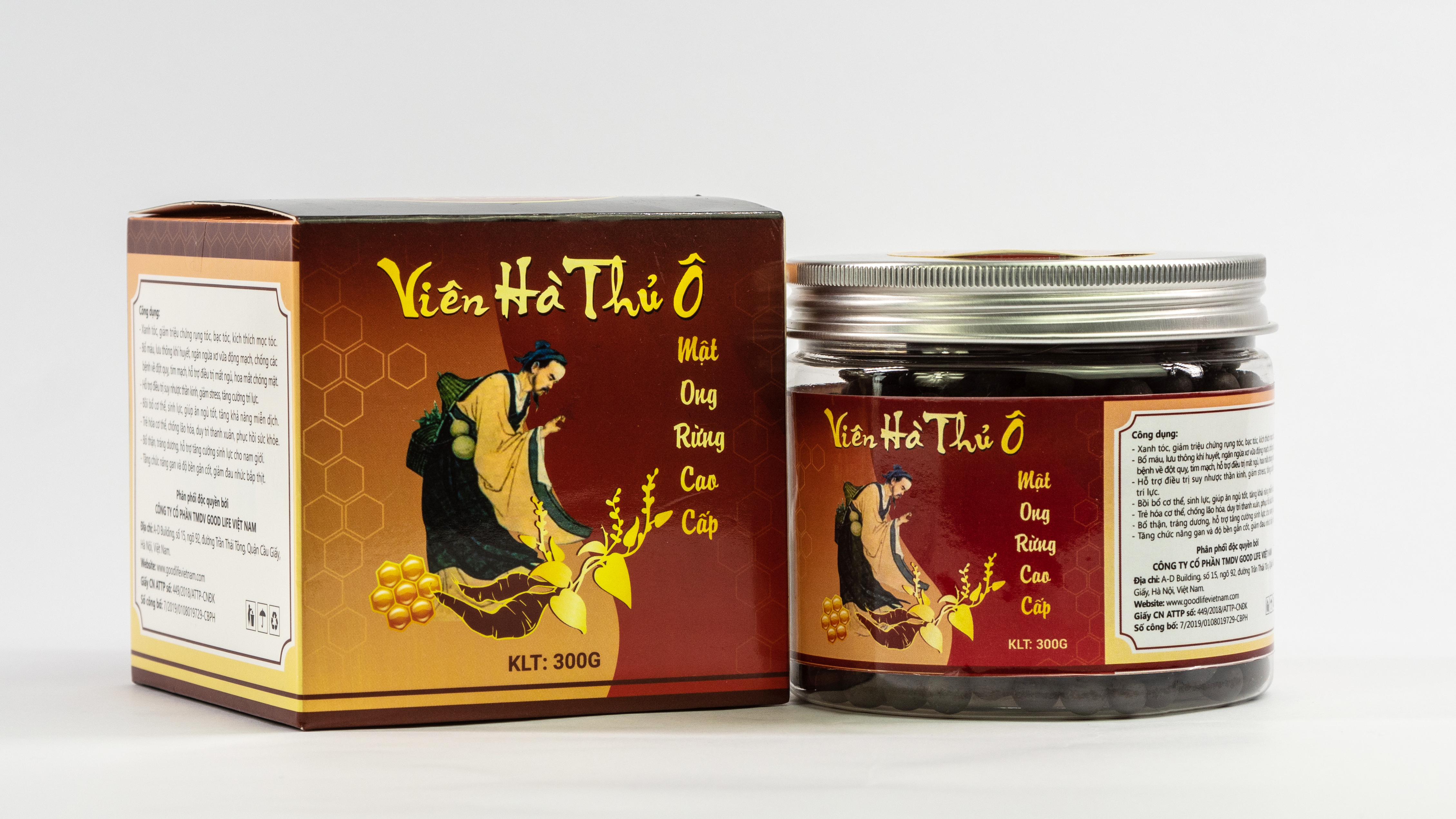 Viên Hà Thủ Ô Mật Ong Rừng Cao Cấp Bảo Mộc Khang 300g - Hà Thủ Ô Đỏ Giúp Đen Tóc, Mượt Tóc, Kích Thích Mọc Tóc - Công Thức Cổ Phương Bí Truyền Trung Hoa - Sản Phẩm Chính Hãng, Cao Cấp