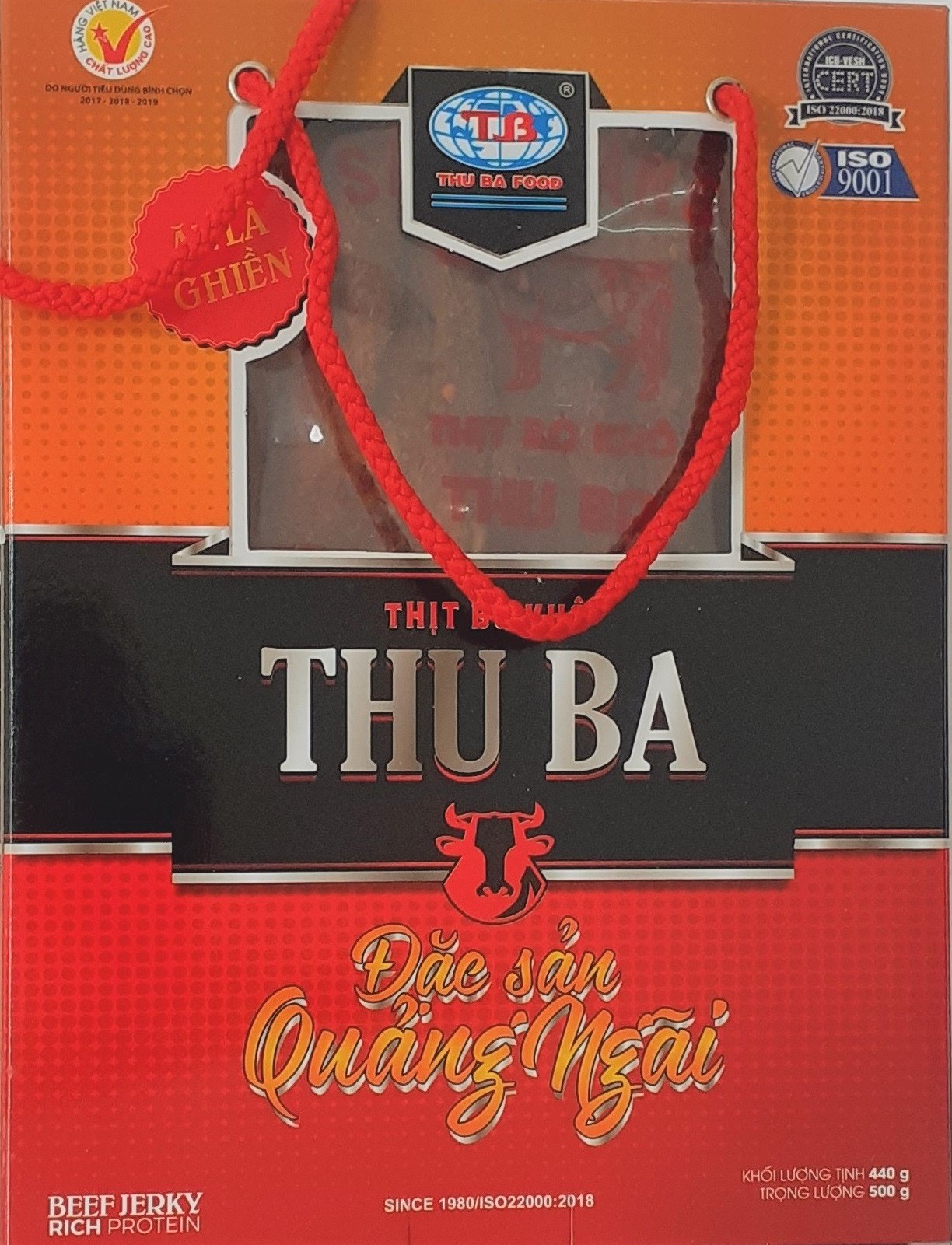 Khô Bò Thu Ba dạng miếng (500g)