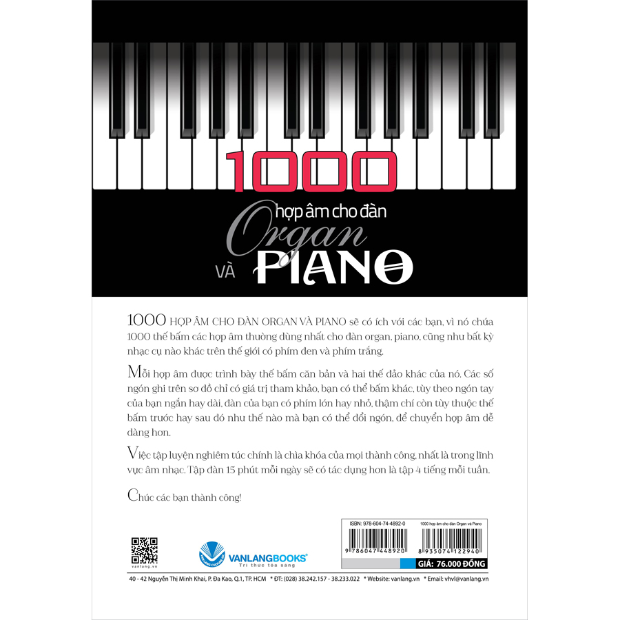 1000 Hợp Âm Cho Đàn Organ Và Piano (Tái Bản)