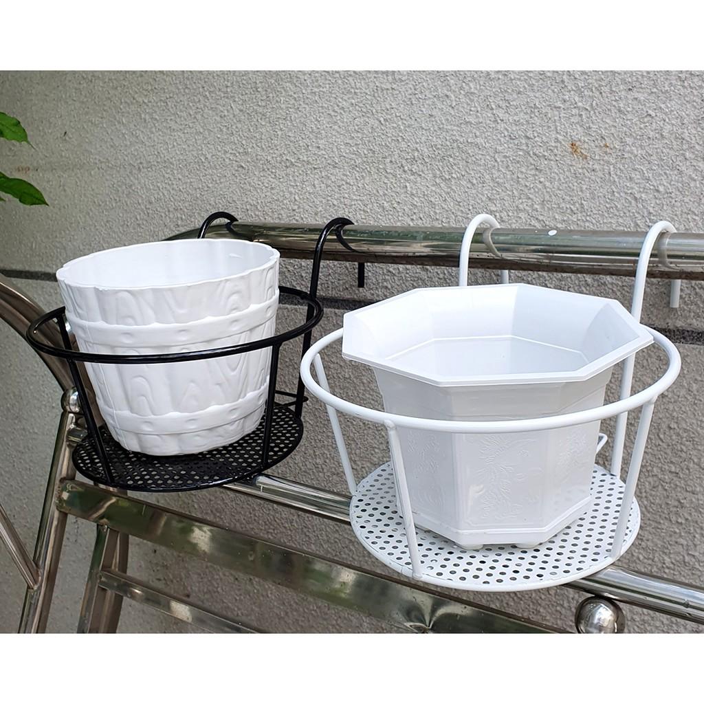 05 móc tròn treo hoa bằng sắt đặc sơn tĩnh điện có lưới đỡ chậu 22cm-Đồ Gia Dụng Tại HCM