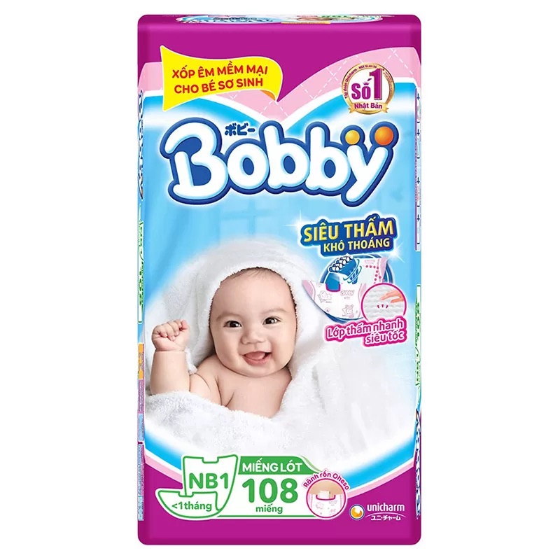 Miếng lót Bobby size Newborn 1 - 108 miếng