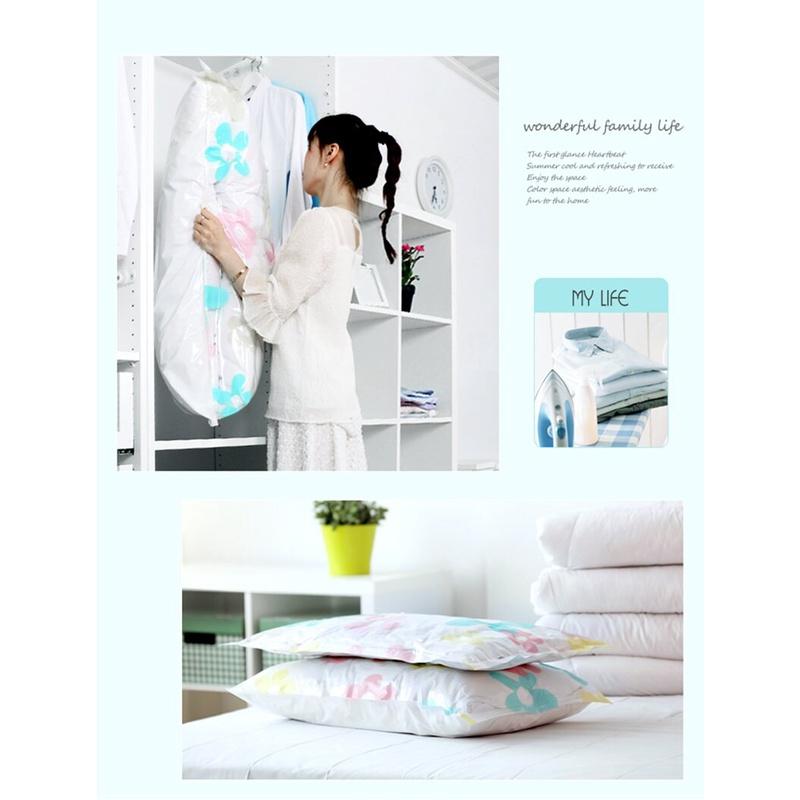 AA 10 Pieces Vacuum Compression Bag And Hand Pump Large Cotton Quilt Clothing Airtight Vacuum Storage Bag