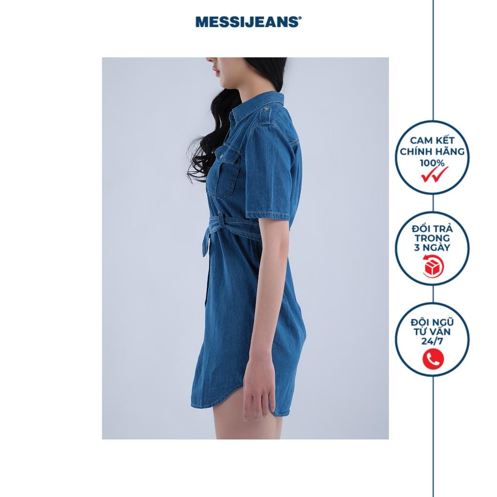 Đầm nữ jeans thắt nơ eo MESSI WJF0128-21