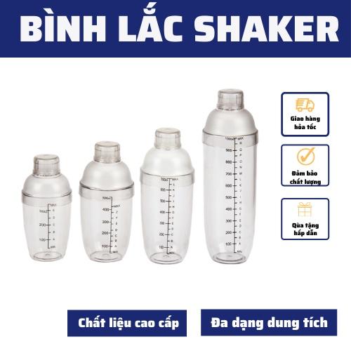 bình lắc pha chế shaker nhựa 300ml-500ml-700ml-1000ml bình lắc sữa cafe cocktail chia vạch đen cao cấp bền an toàn