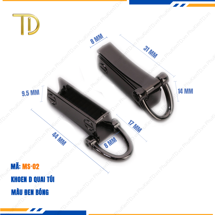 Nẹp túi xách, khoen d túi xách, khoen quai túi xách, công nghệ mạ điện độ bền 5 - 8 năm
