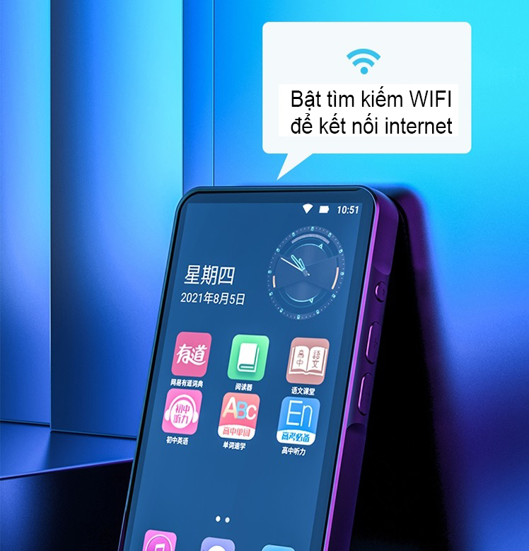 (Hỗ trợ Tiếng Việt) Máy Nghe Nhạc Android MP4 Màn Hình Cảm Ứng 4.5 Inch Bluetooth WiFi Ruizu H5 Bộ Nhớ Trong 16GB - Hàng Nhập Khẩu
