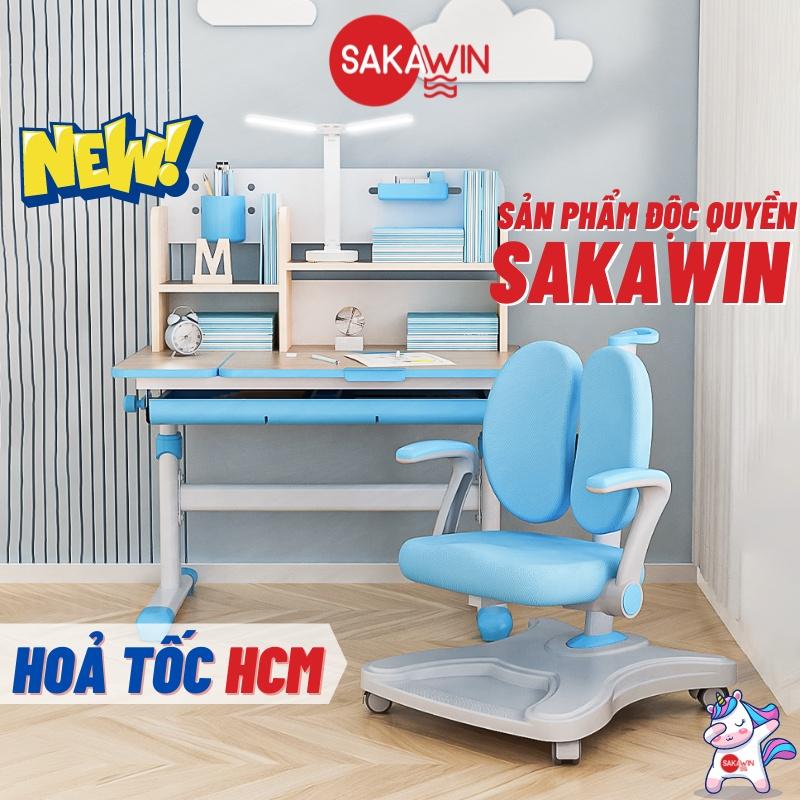 Bàn học cho bé Sakawin S80, Bàn học sinh có giá sách cao cấp, Tuỳ chọn loại ghế Giá nhập Độ bền 20 năm