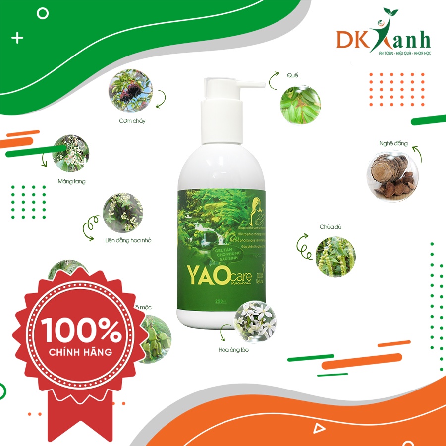 Chai xanh Gel tắm gội thảo dược cho mẹ Yaocare mama gel - DK PHARMA