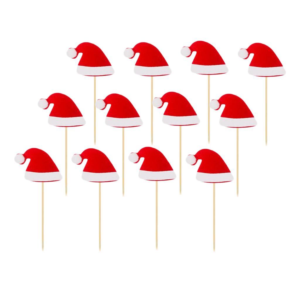 12 Pcs Christmas Cupcake Toppers Cake Topper Picks for Christmas Birthday  Shower Wedding Cake Decoration ()