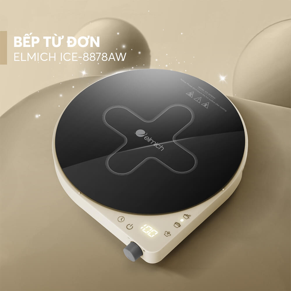 Bếp Điện Từ Đơn Elmich ICE-8878 1800W, Hàng Chính Hãng, Mặt Kính Ceramic - JoyMall