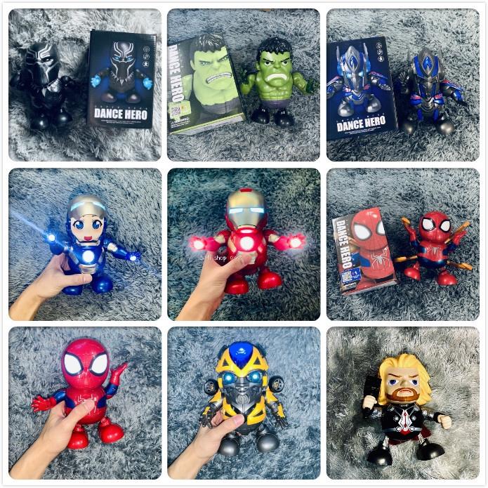 Robot nhảy múa Dance Hero nhảy múa phát nhạc ánh sáng nhấp nháy - Captain America Spider man Iron man Thanos Batman