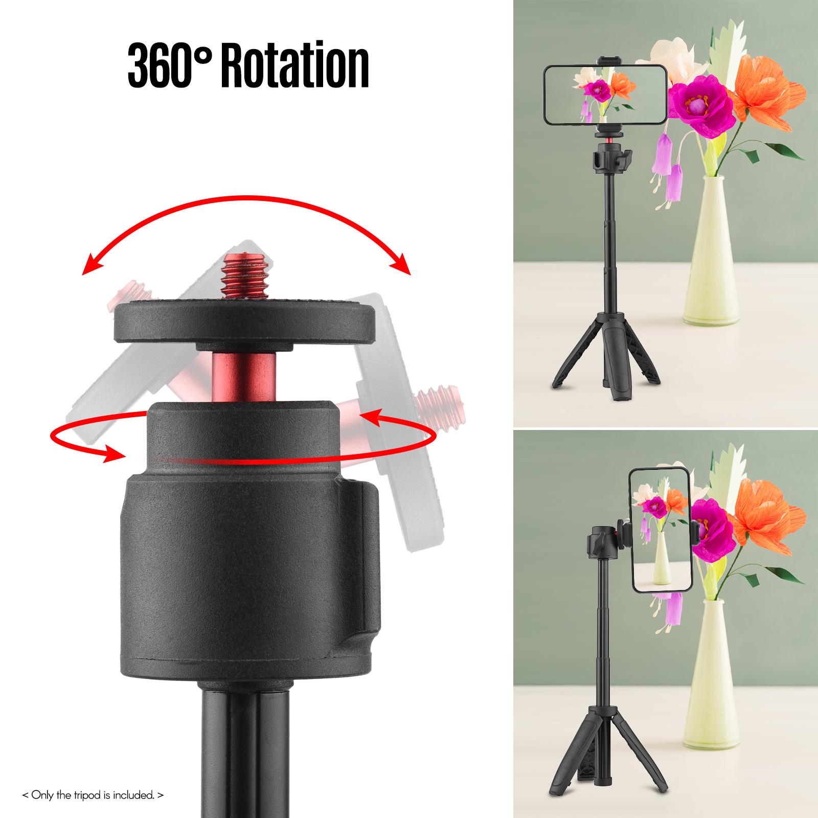 Lightweight Portable Tripod Extendable Tripod Stand Handle Grip with Adjustable Height for Phone Camera Selfie Video