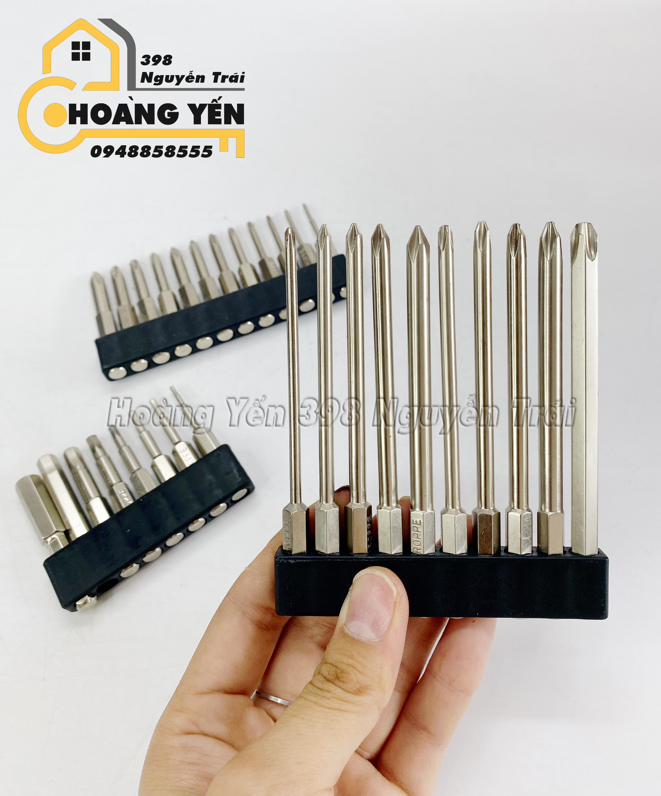Bộ mũi vít đầu lục giác 8/10/12 chi tiết thương hiệu BROPPE dài 50mm-100mm chất liệu thép S2 siêu cứng chống gỉ sét