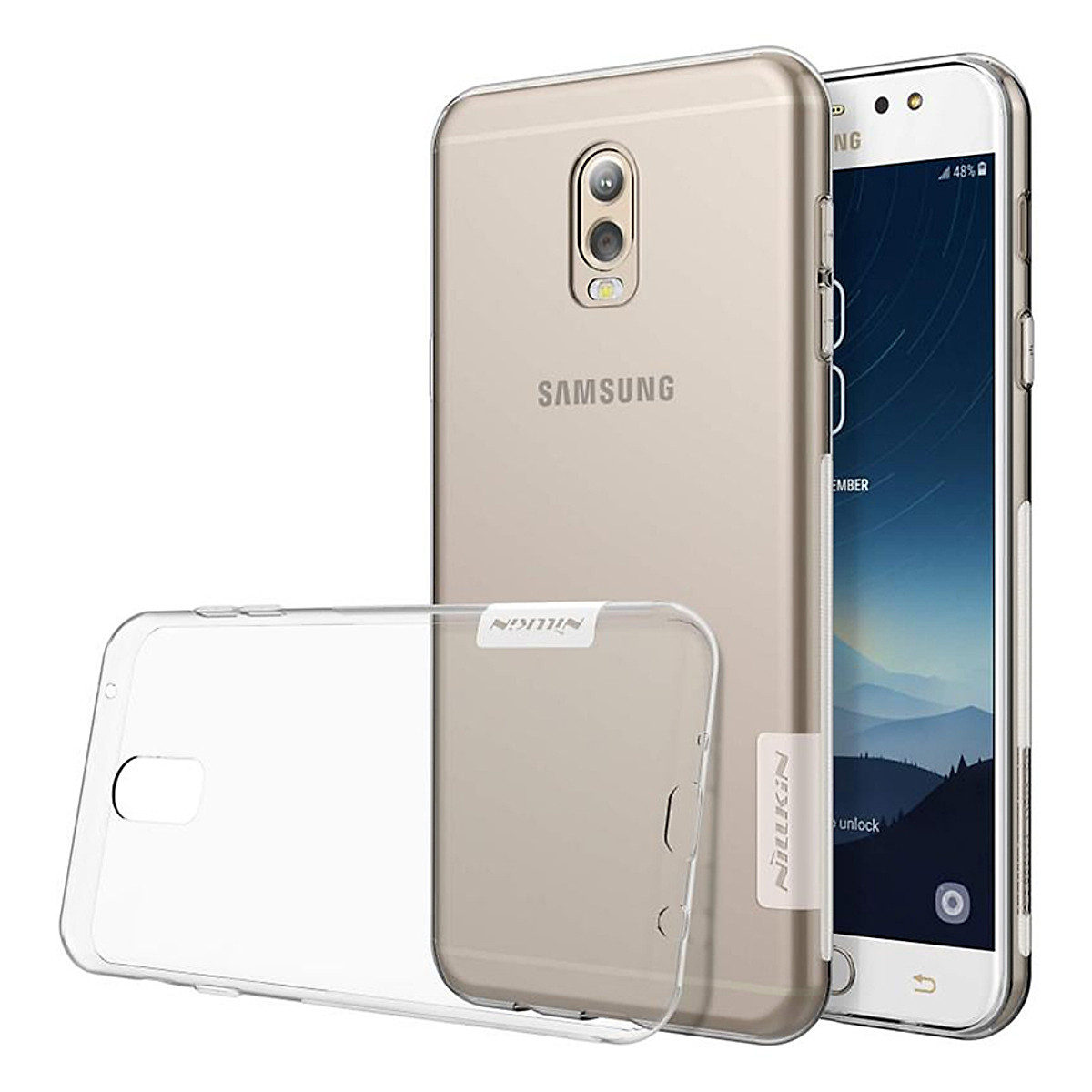 Ốp lưng dành cho Samsung Galaxy J7 Plus Nillkin silicon dẻo trong suốt cao cấp loại A+