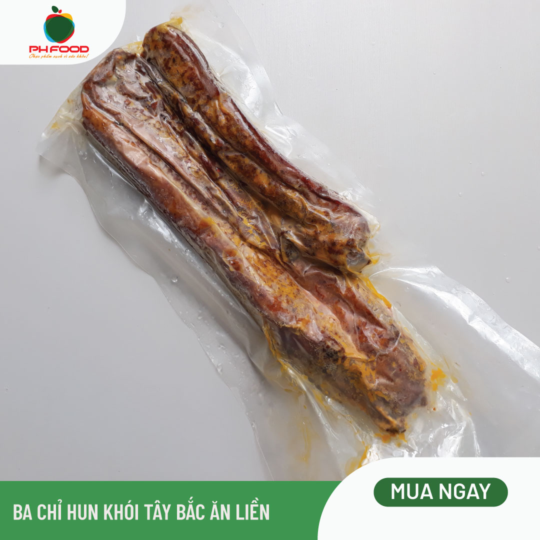 - Ba Chỉ Hun Khói Tây Bắc Ăn Liền - 500g