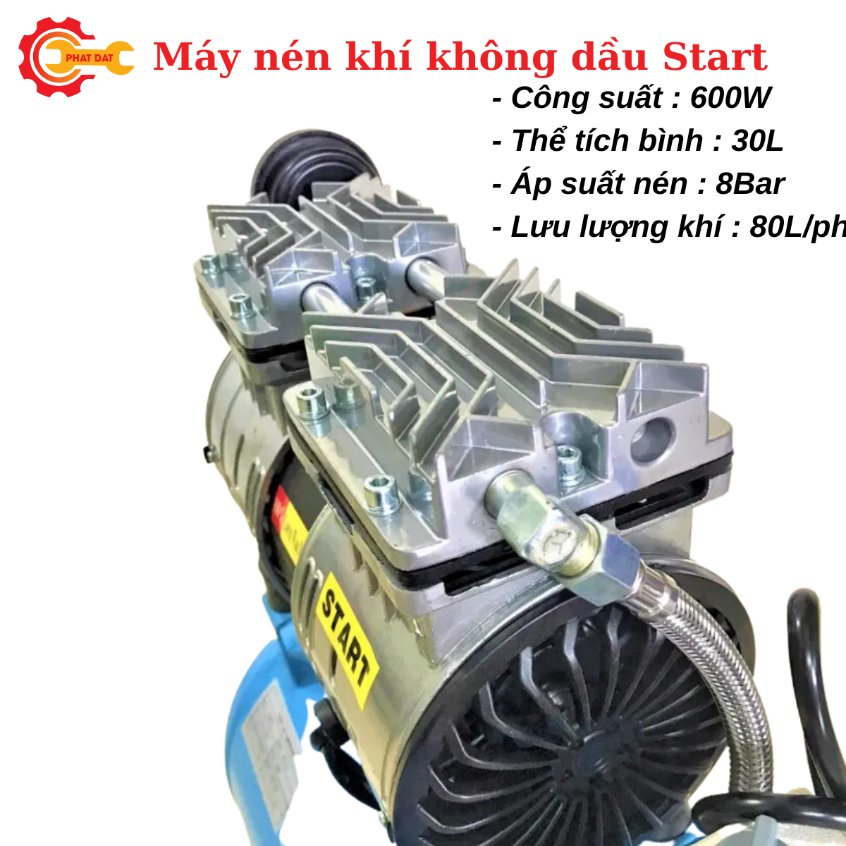 Máy nén khí giảm âm không dầu Start 30L 