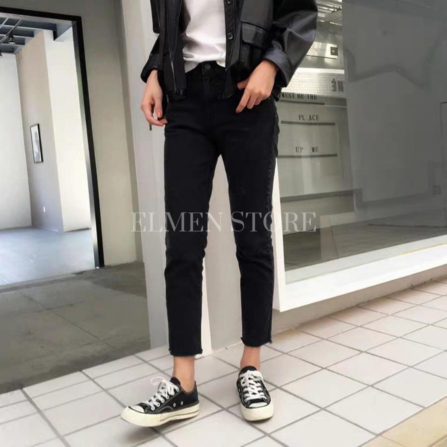Quần jeans đen nam rách gấu