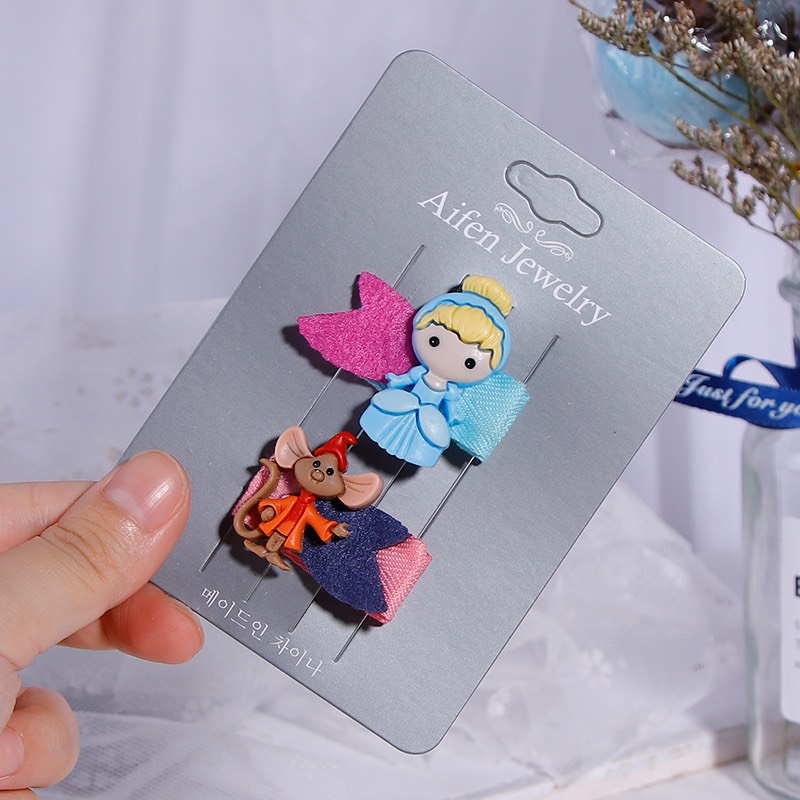 Set 2 Kẹp Tóc Mái Hình Động Vật Dễ Thương Cho Bé Gái
