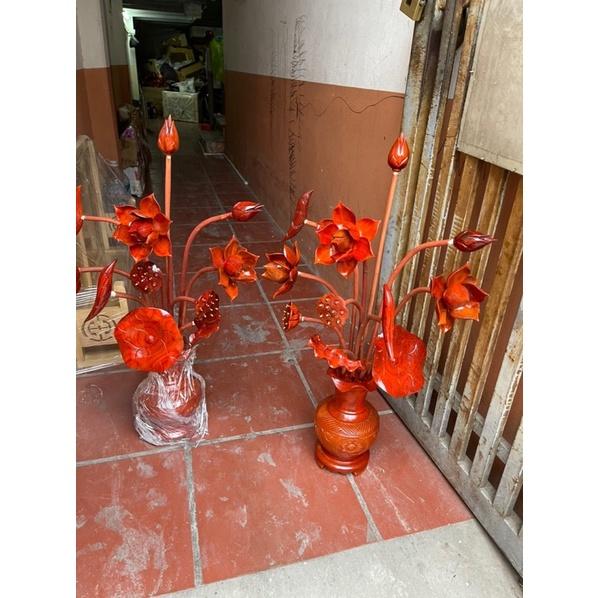Hoa sen bằng gỗ hương 22 cành