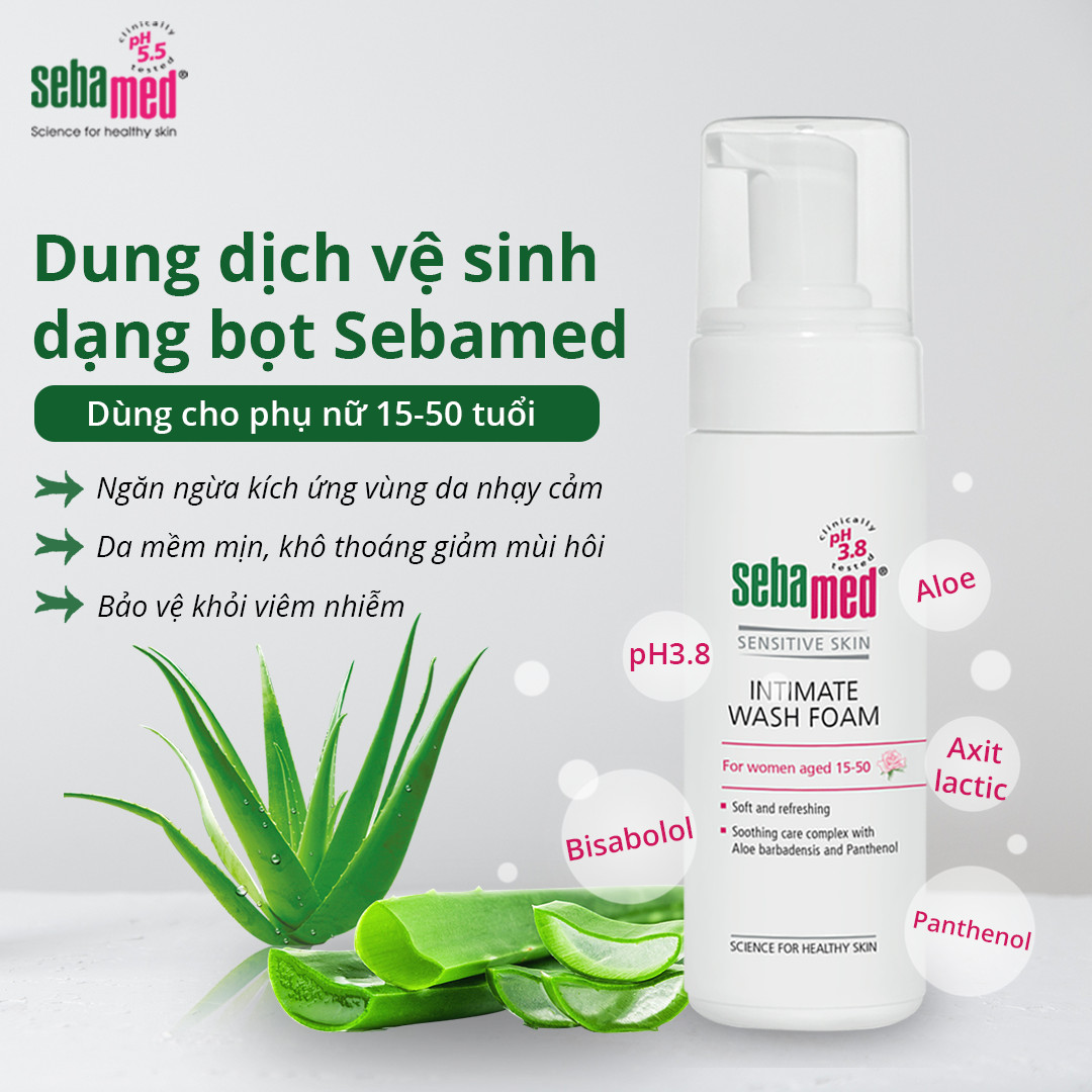 [Dạng bọt] Dung dịch vệ sinh phụ nữ Sebamed Intimate Wash Foam pH 3.8 150ml