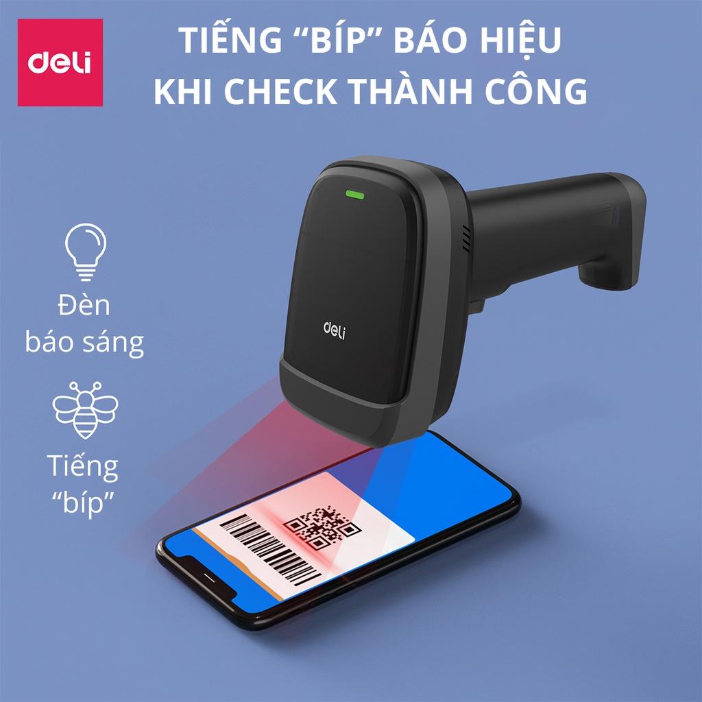 Máy Quét Mã Vạch 1D 2D Đa Ứng Dụng Deli - Quét Mã Bar Code QR Siêu Thị, Cửa Hàng Tạp Hóa, Kho Hàng, Kết Nối USB Có Dây Đa Thiết Bị Thông Minh - Hàng Chính Hãng- ES221