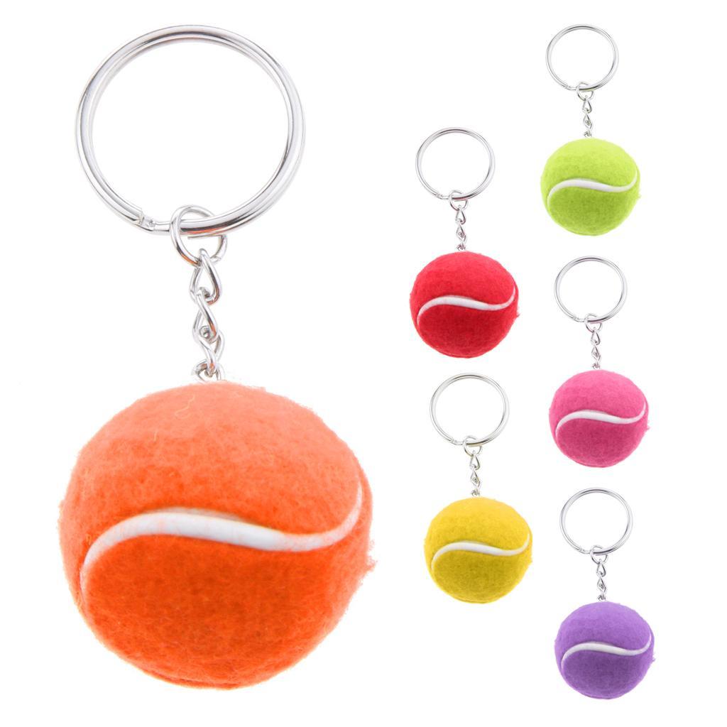 3-9pack Stylish Tennis Ball Pendant Alloy Key Ring Green